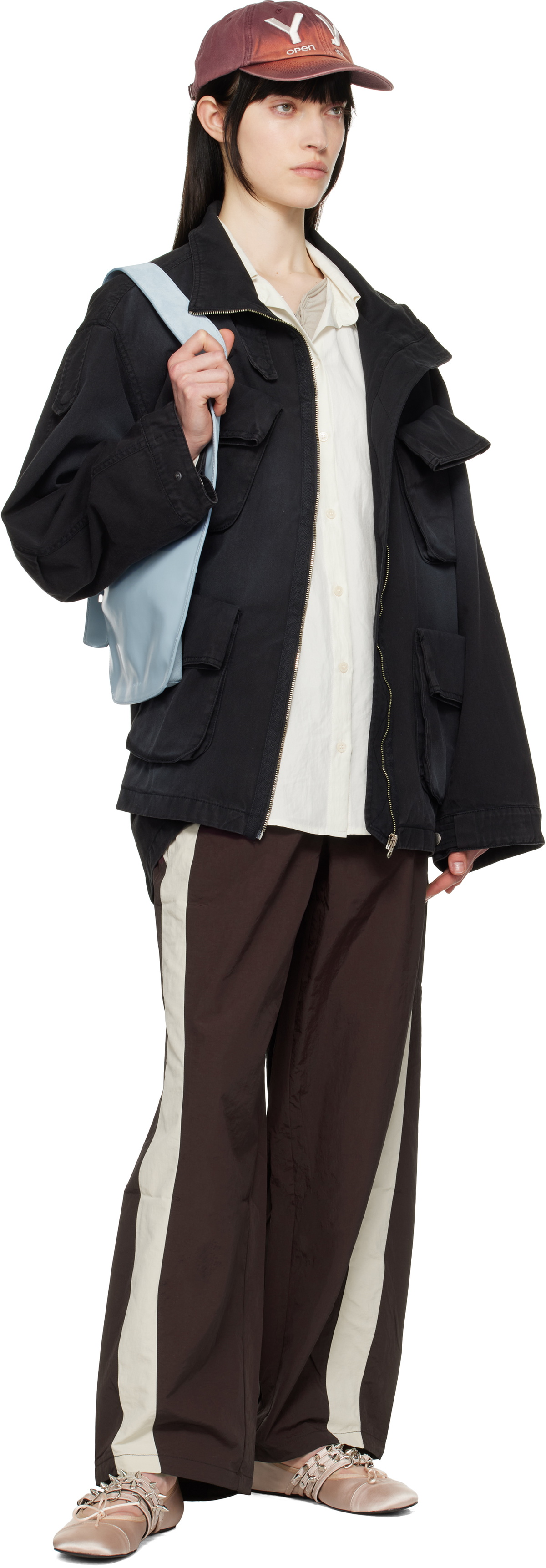 OPEN YY Black Cargo Pocket Field Jacket