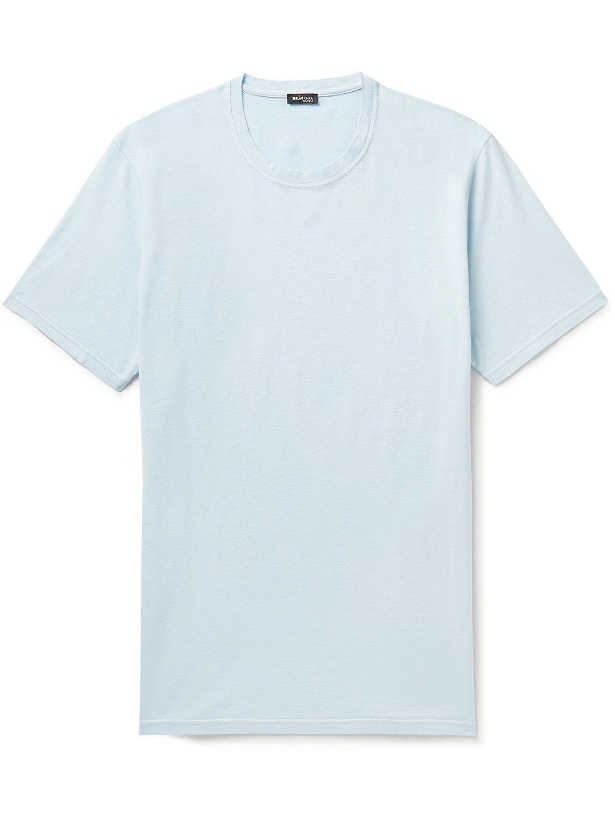 Photo: Kiton - Cotton and Cashmere-Blend Jersey T-Shirt - Blue