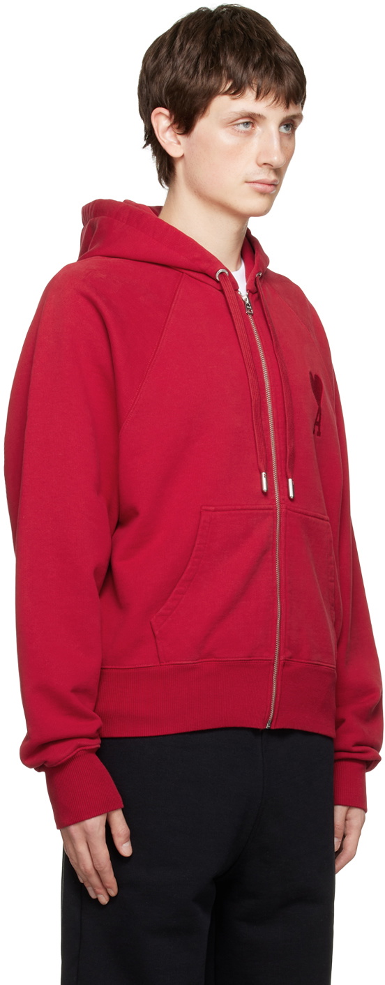 AMI Paris Red Ami De Cœur Hoodie