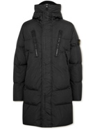 Stone Island - Garment-Dyed Quilted Nylon Down Hooded Parka - Black
