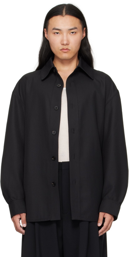 Photo: LGN Louis Gabriel Nouchi Black Wool Overshirt