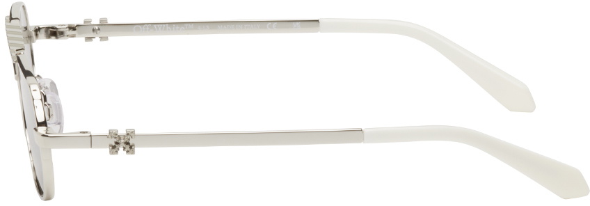 Off-White Baltimore Sunglasses Silver Metal Off White BALTIMORE sunglasses silver dark oval | LookerOnline main image 2