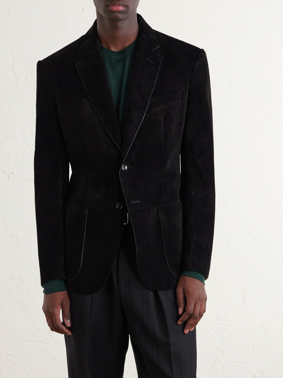 TOM FORD - Panelled Suede Blazer - Black