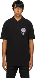 Marcelo Burlon County of Milan Black Graphic Regular Polo