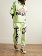 RRR123 - Fasting for Faster Tapered Printed Cotton-Jersey Sweatpants - Green