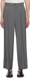 YOKE Gray 3Pleated Trousers