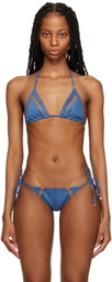 Agent Provocateur Blue Ellah Denim Bikini Top