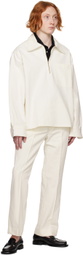 Factor's Off-White Oxford Canvas Pintuck Trousers