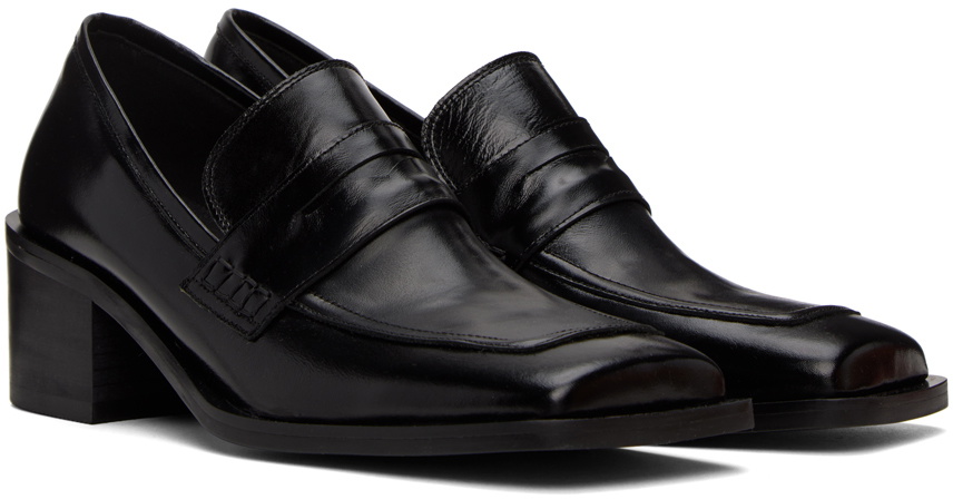 DRAE Black Wrinkle-Effect Loafers