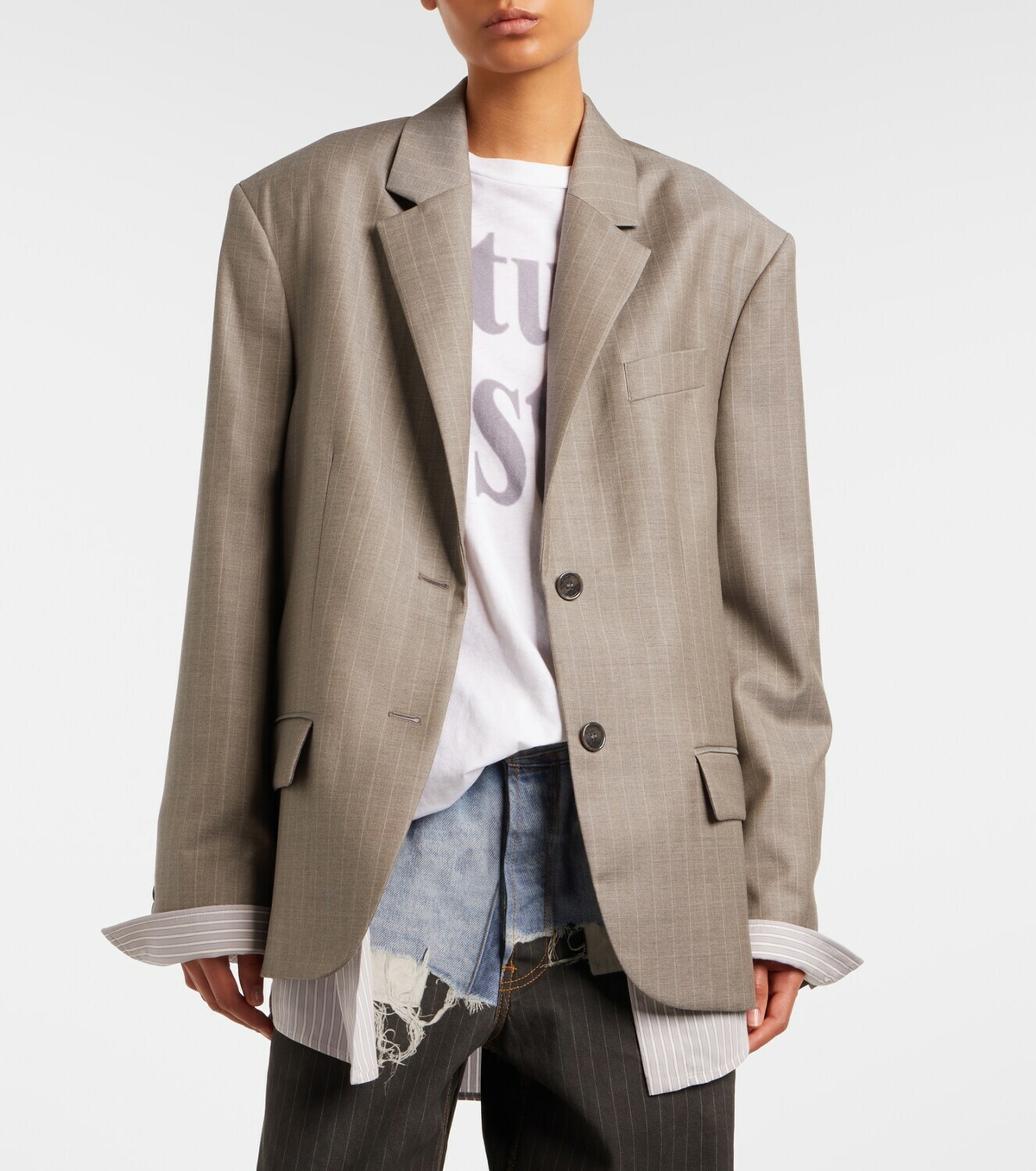 Acne Studios Striped wool jacket