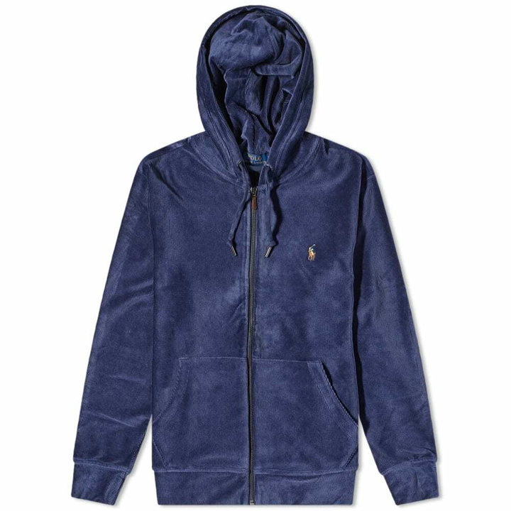 Photo: Polo Ralph Lauren Men's Cord Zip Hoody in Newport Navy