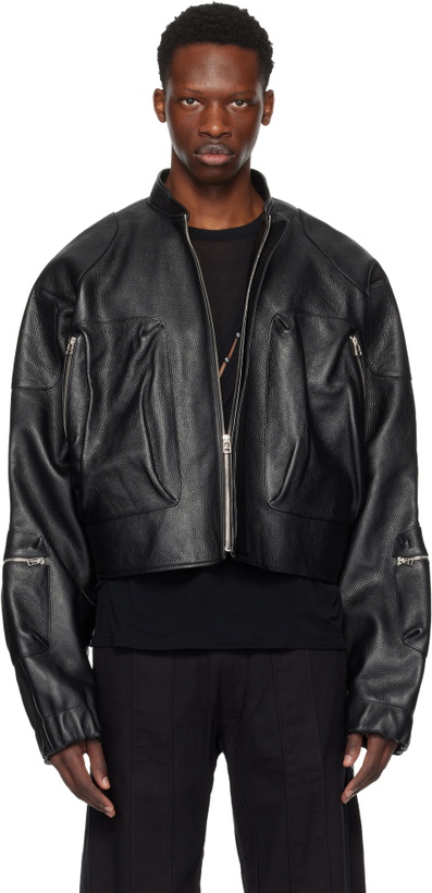Photo: Tondolo Black Ecco Leather Bomber Jacket