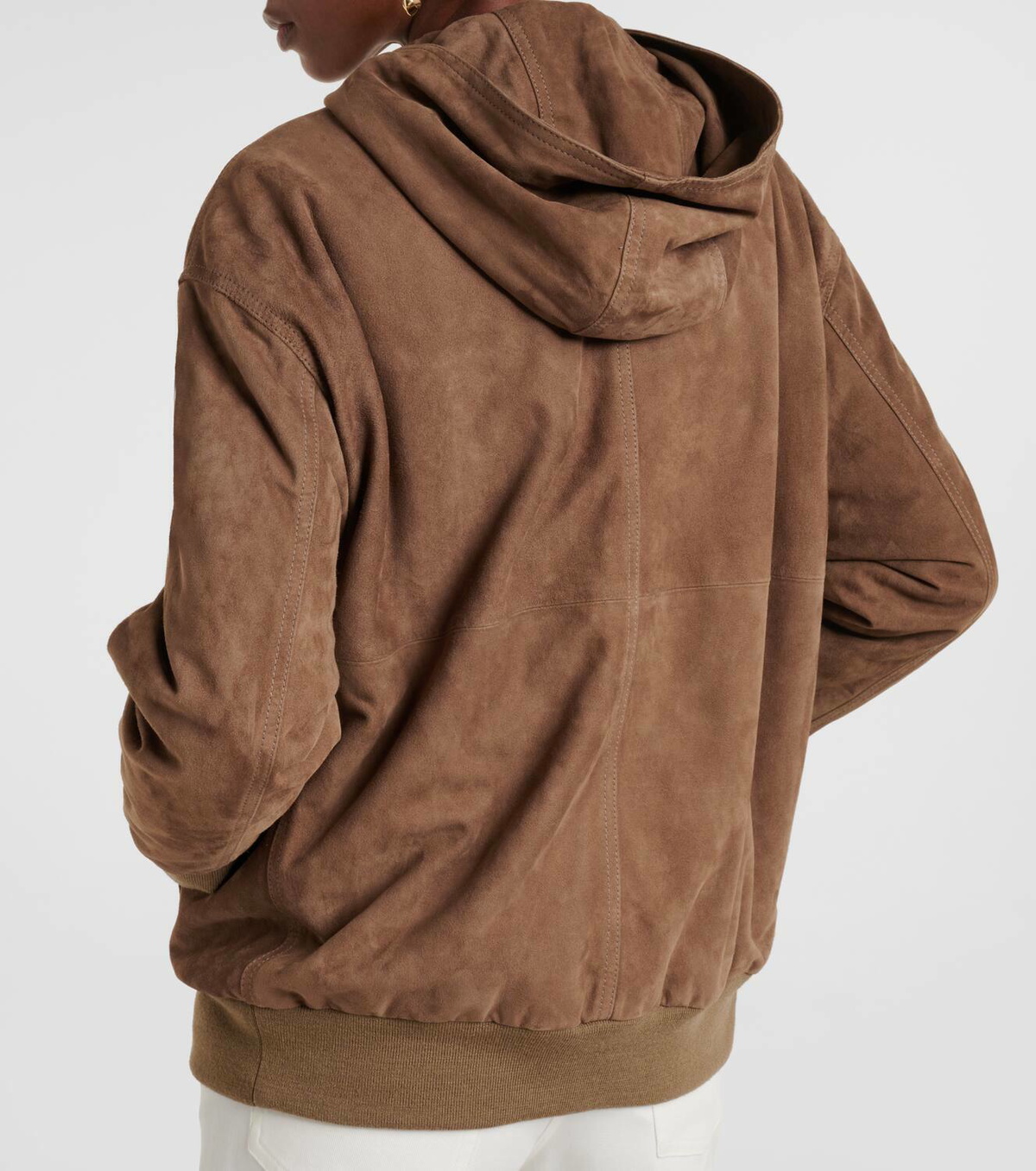 'S Max Mara Suede zip-up hoodie