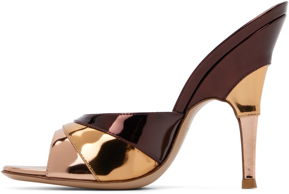 Gianvito Rossi Burgundy & Pink Marea Heeled Sandals