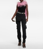 The Attico - Feather-trimmed knitted top