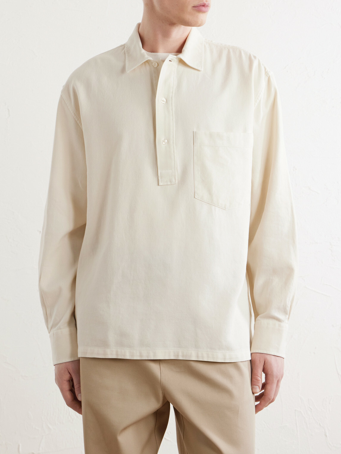 Officine Générale - Jordy Cotton-Twill Polo Shirt - Neutrals