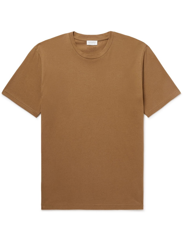 Photo: Sunspel - Riviera Cotton-Jersey T-Shirt - Brown