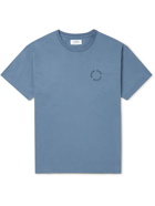 7 DAYS ACTIVE - Logo-Print Organic Cotton-Jersey T-Shirt - Blue