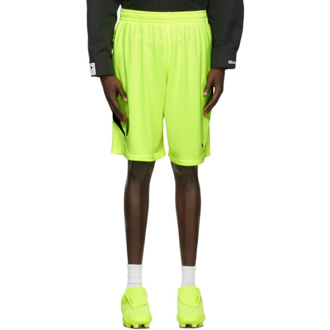 Photo: Balenciaga Yellow and Black Mesh Soccer Shorts