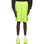 Balenciaga Yellow and Black Mesh Soccer Shorts