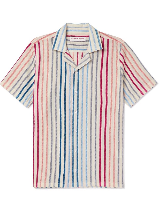 Photo: Orlebar Brown - Hibbert Striped Chenille Shirt - Blue