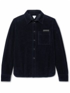 Bottega Veneta - Leather-Trimmed Cotton-Corduroy Overshirt - Blue