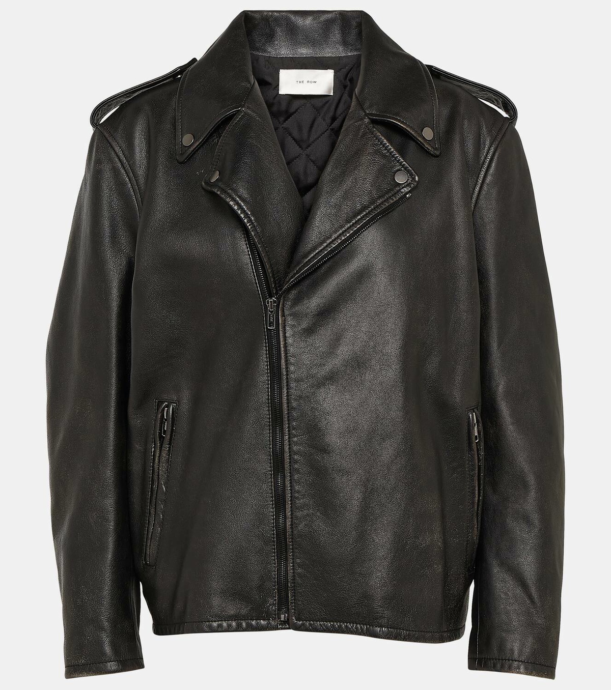 The Row Catilina leather biker jacket The Row