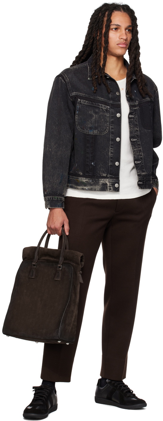 Maison Margiela Black Painted Denim Jacket