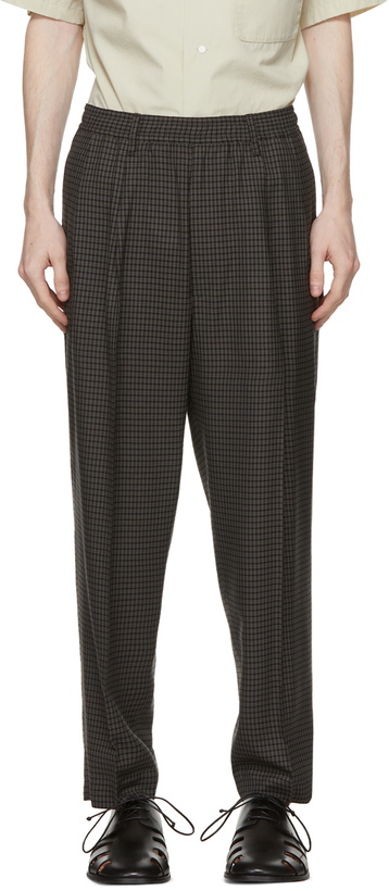 Photo: N.Hoolywood Black Check Wide Trousers