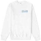 Sporty & Rich Agassi Crew Sweat in White/Washed Hydrangea