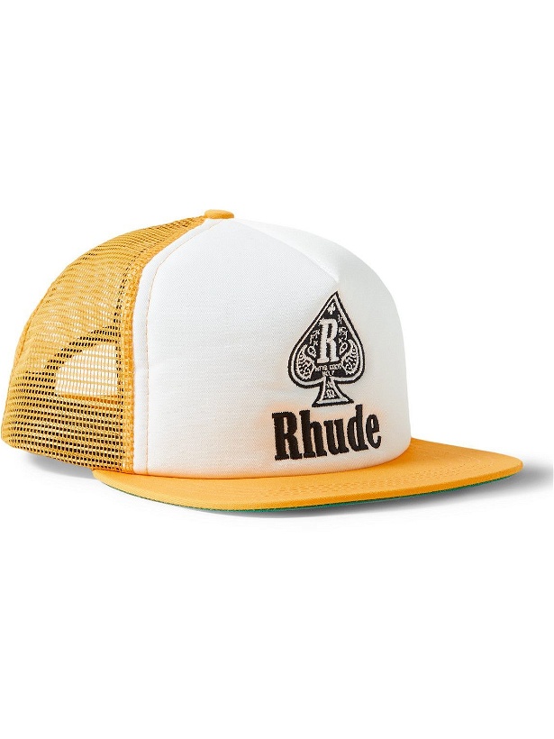 Photo: Rhude - Logo-Embroidered Twill and Mesh Trucker Cap