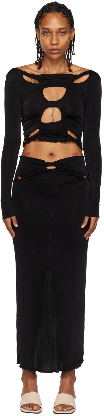 TYRELL SSENSE Exclusive Black Top & Maxi Skirt Set