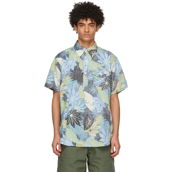 Photo: Engineered Garments Black and Blue Floral Popover Short Sleeve Shirt