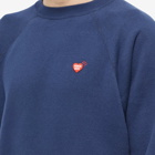 Human Made Men's Heart Logo Sweat in Navy