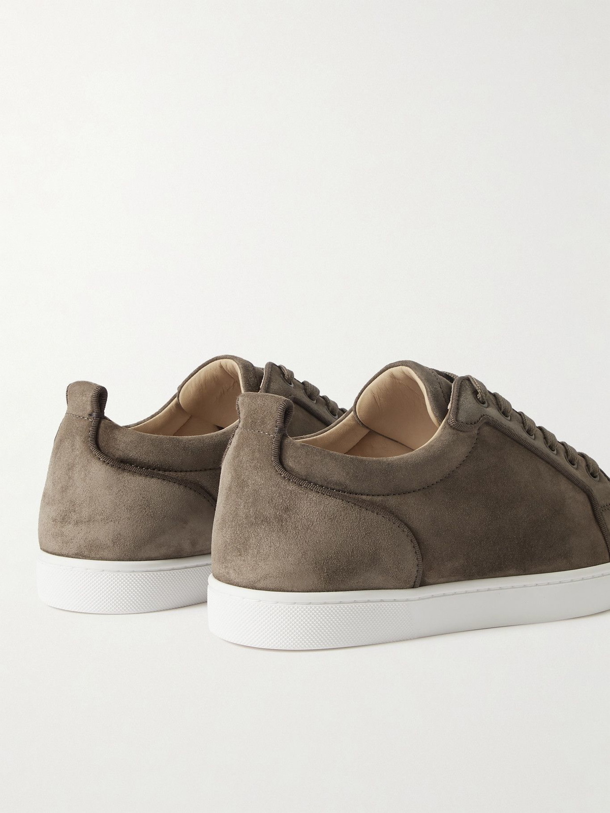 Louis Junior Suede Sneakers in Neutrals - Christian Louboutin