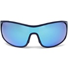 Moncler - Wrap-Frame Polarised Acetate Sunglasses - Blue