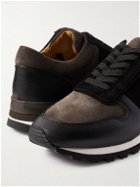 Mr P. - Panelled Suede and Leather Sneakers - Black