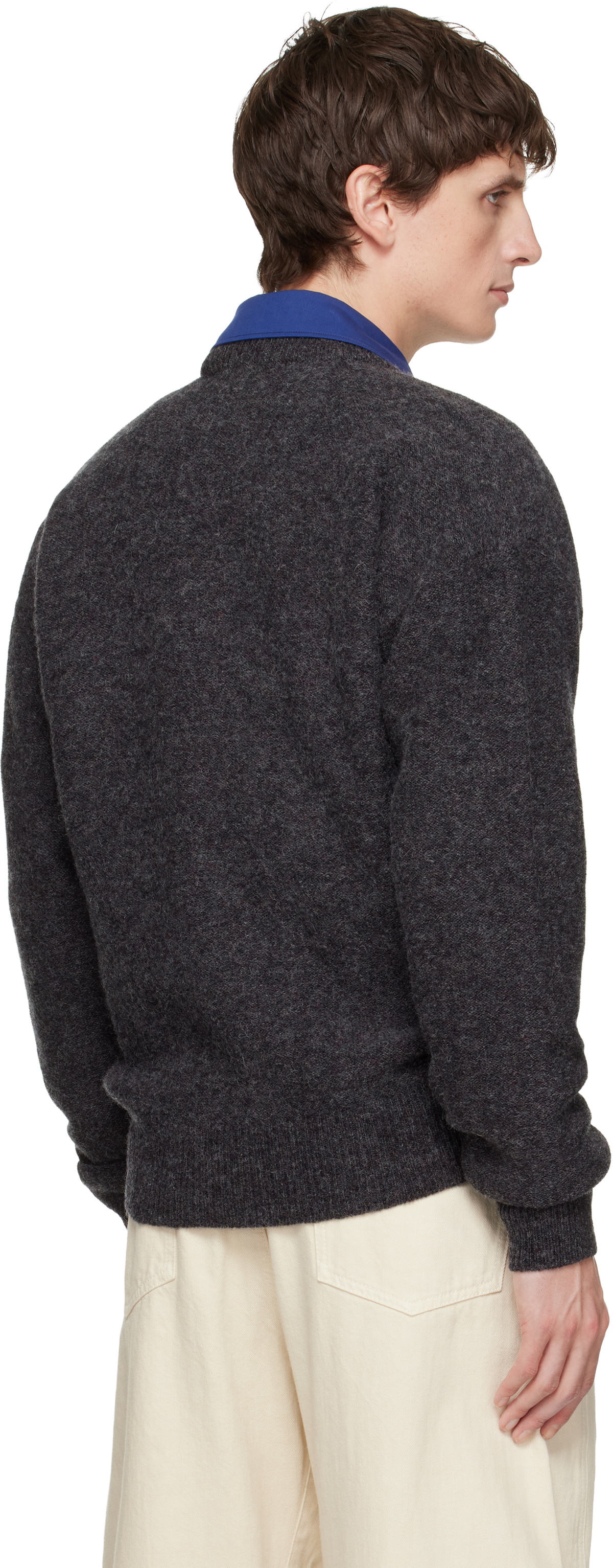 LEMAIRE Black Boxy V Neck Sweater