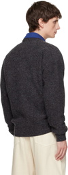 LEMAIRE Black Boxy V Neck Sweater
