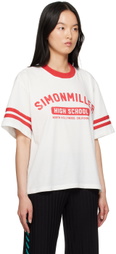 Simon Miller White & Red 'SM High' T-Shirt