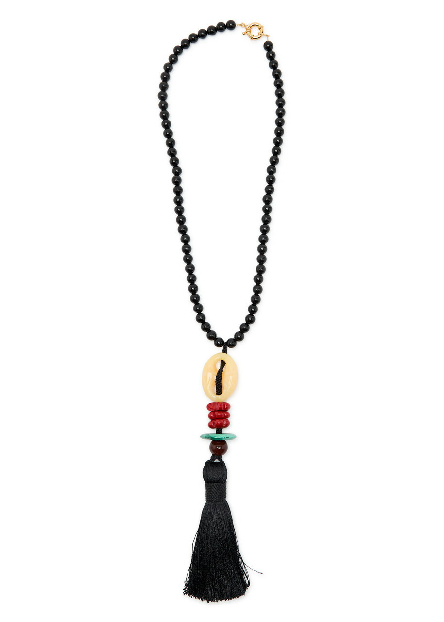 Timeless Pearly Tassel Beaded Necklace - Multicoloured - One Size