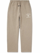 FEAR OF GOD ESSENTIALS - Straight-Leg Logo-Appliquéd Cotton-Blend Jersey Sweatpants - Neutrals