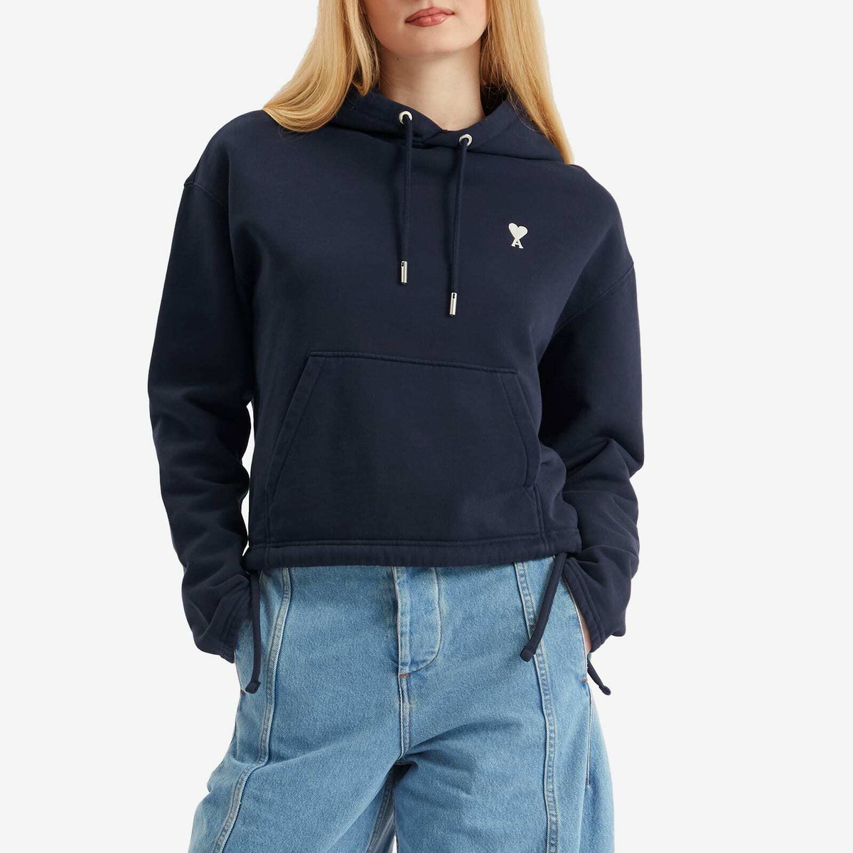 AMI Paris Women's De Coeur Hoodie in Night Blue