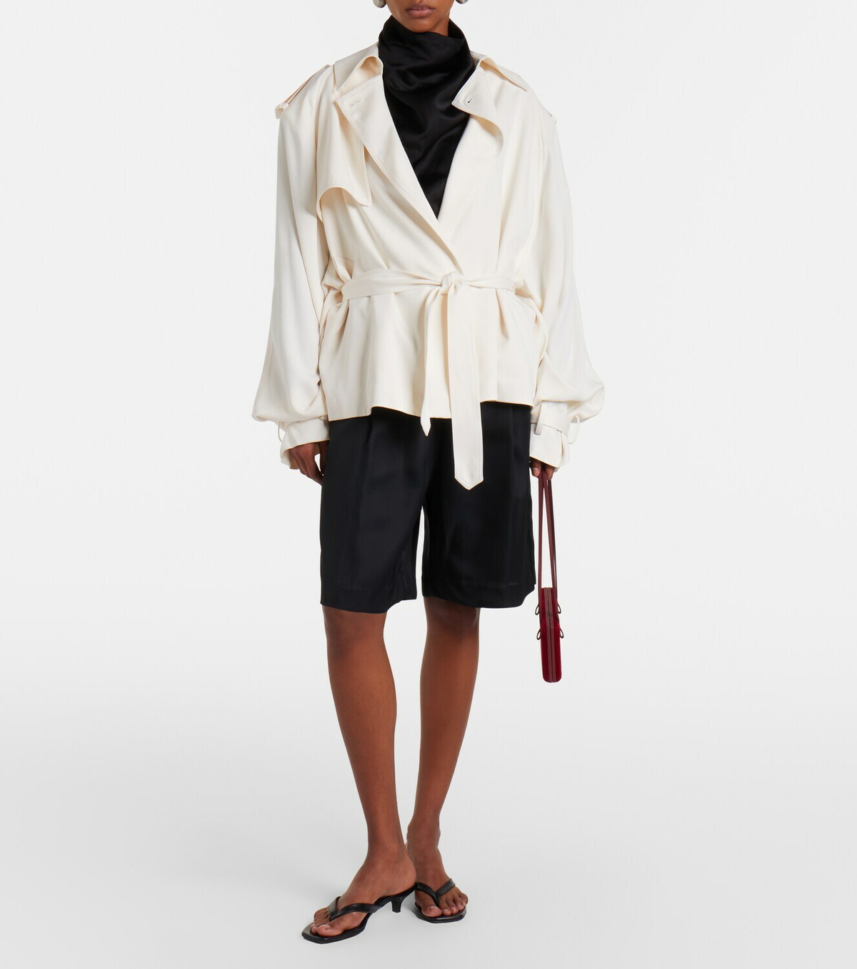 The Frankie Shop Elva cropped trench coat