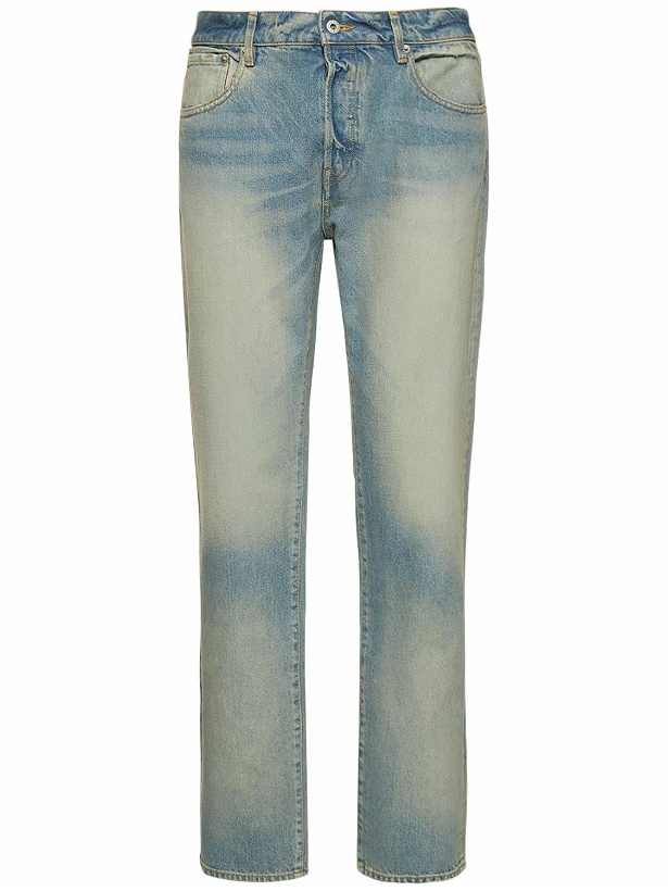 Photo: KENZO PARIS - 18cm Slim Bleached Cotton Denim Jeans