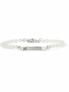 SAINT LAURENT - Silver and Faux Pearl ID Bracelet - Silver