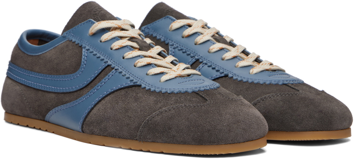Dries Van Noten Blue & Gray Suede Sneakers