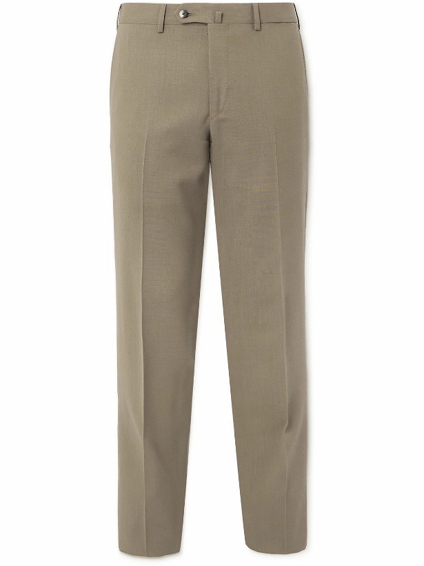 Photo: Caruso - Straight-Leg Pleated Wool Suit Trousers - Brown