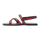 Gucci Navy and Red Interlocking G Sandals