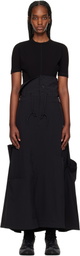 Y-3 Black Vent Midi Skirt